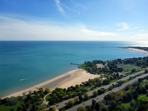 Ežero Krantas, Ežeras, Ežeras Michiganas, Chicago Skyline