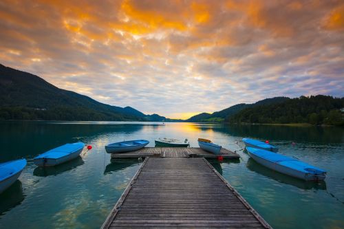 Ežero Vaizdas, Saulėlydis, Fu Shi Ežeras, Austria