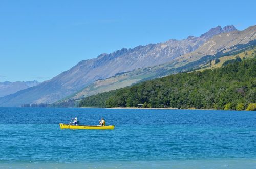 Ežeras Wakatipu, Gé Lín Nuò Qí, Naujoji Zelandija, Ežeras, Mėlynas Dangus, Kraštovaizdis