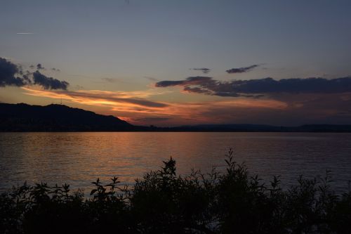 Saulėlydis, Vakaro Saulė, Ežeras, Ežeras Ciurichas, Vanduo, Abendstimmung, Atmosfera