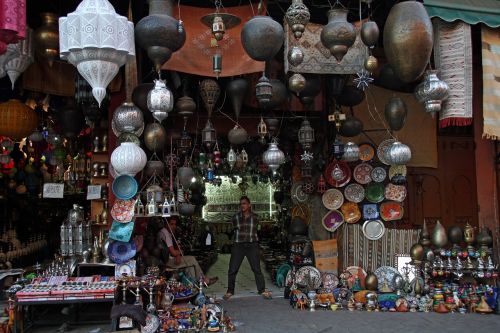 Lempos, Marokas, Tradicinis, Parduotuvė, Marrakesh, Turgus, Turgus, Amatai