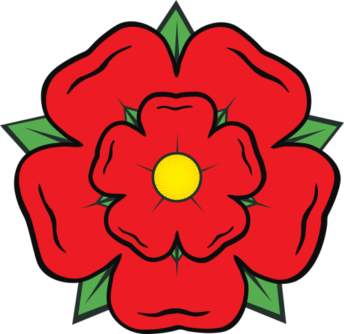Lankašyro Rožė, Apskritis, Anglija, Heraldinis, Heraldika, Anglų, Raudona, Rožė, Lancashire, Nemokama Vektorinė Grafika