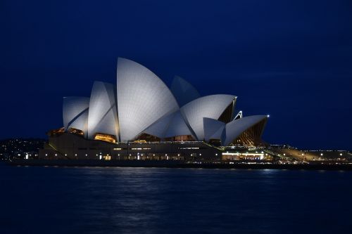 Orientyras, Sidnėjaus Operos Rūmai, Tamsiai Mėlynas Dangus, Australia, Uostas, Pritraukimas, Ekskursijos, Vanduo, Vaizdingas, Sidnėjus, Turizmas
