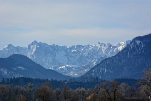 Kraštovaizdis, Bavarija, Chiemgau, Ežeras, Gamta, Kalnai, Toli, Laisvalaikis, Šventė, Nuotaika, Žiema, Vaizdas