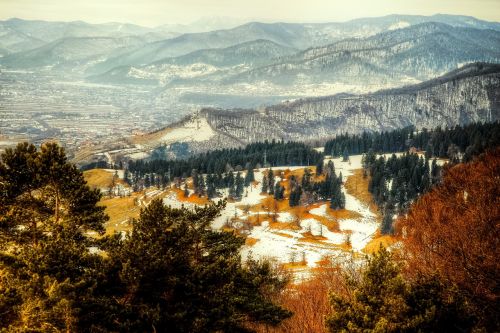 Kraštovaizdis, Sezonas, Žiema, Gamta, Kaimas, Natūralus, Vaizdas, Kalnas