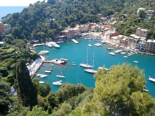 Portofino, Italy, Žvejų Kaimelis, Vela, Įlanka, Kranto, Jūra, Kraštovaizdis, Vista