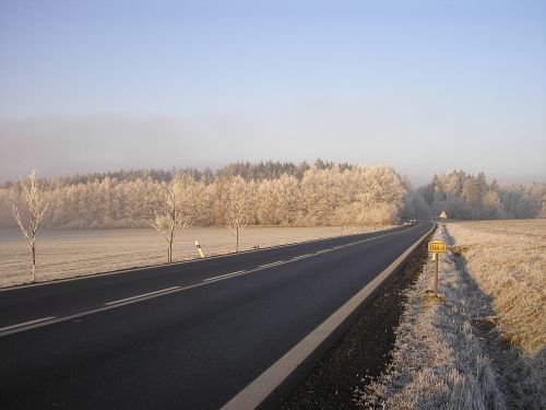 Kraštovaizdis, Rūkas, Gamta, Ruduo, Žiema, Kelias