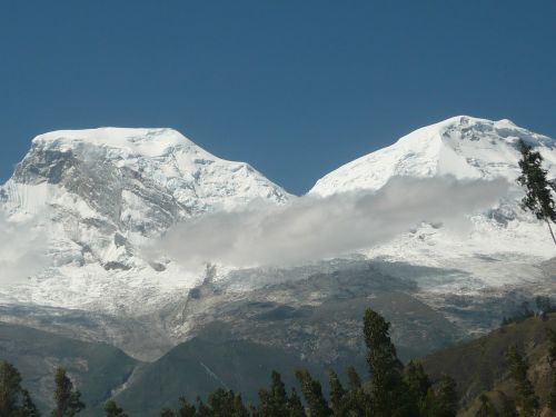 Kraštovaizdis, Huazcaran, Ancash, Andes, Peru, Kalnai