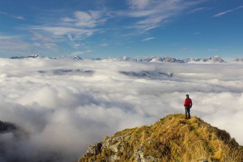 Kraštovaizdis, Debesų Jūra, Alpių Panorama, Debesys, Kalnai, Alpės