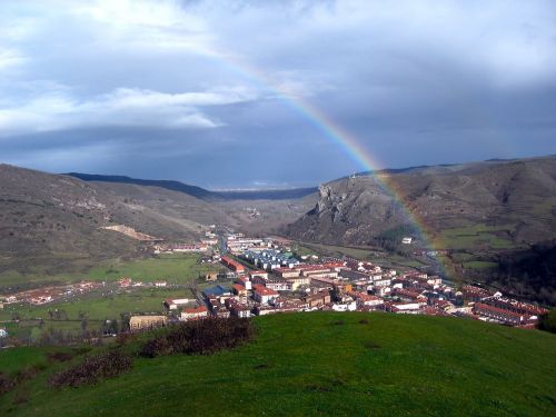 Kraštovaizdis, Slėnis, Vaivorykštė, Ezcaray, Žmonės, Žalias, Gamta, Kalnas