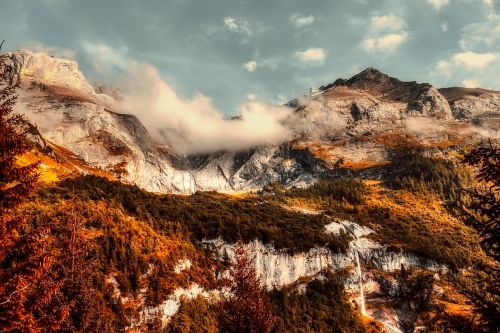 Kraštovaizdis, Kalnai, Miškas, Medžiai, Miškai, Kritimas, Ruduo, Gamta, Lauke, Šalis, Kaimas