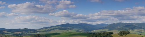 Kraštovaizdis, Panorama, Dangus, Kalnai, Smailės, Debesys, Čekijos Respublika, Dangus