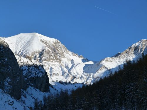 Kraštovaizdis, Kalnas, Snieguotas, Alpės, Hautes Alpes