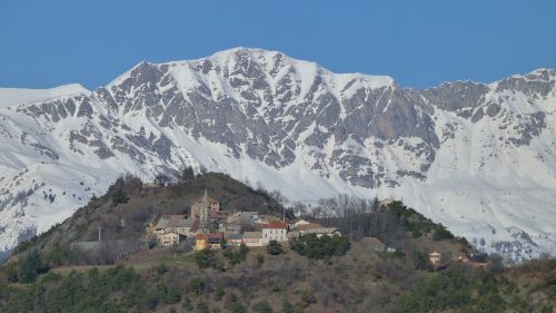 Kraštovaizdis, Kalnų Kaimas, Hautes Alpes, Panorama, Gamta, Kalnas, Žiema, France