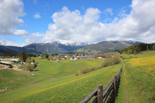 Kraštovaizdis,  Gamta,  Panorama,  Dangus,  Žolė,  Pavasaris,  Mariapfarr,  Be Honoraro Mokesčio