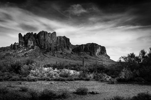 Kraštovaizdis,  Panoraminis,  Rokas,  Pobūdį,  Lauke,  Juoda Ir Balta,  Arizona,  Kalnas
