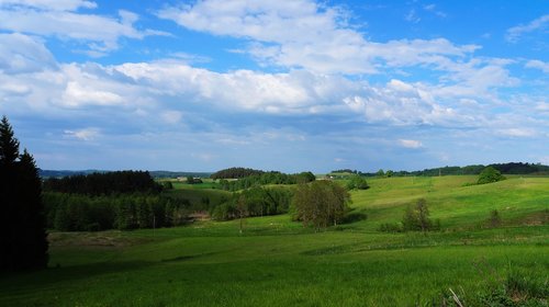 Kraštovaizdis,  Debesys,  Meadow,  Medis,  Dangus,  Mėlyna,  Dangus Debesys,  Gamta