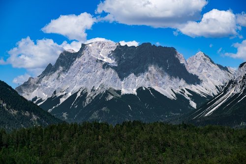 Kraštovaizdis,  Alpine,  Kalnai,  Panorama,  Zugspitze