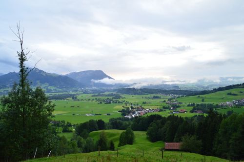 Kraštovaizdis, Allgäu, Debesys, Allgäu Alpės, Kalnai, Alpių, Gamta, Panorama