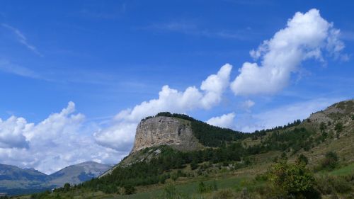 Kraštovaizdis, Gamta, Napoleono Skrybėlė, Kalnas, Dangus, Mėlynas, Debesys, Vasara, Hautes Alpes, France