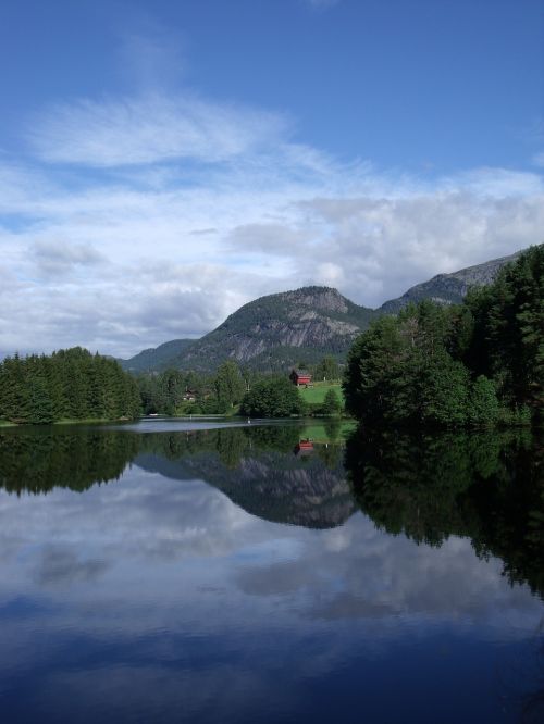 Kraštovaizdis, Norvegija, Ežeras, Atspindys, Dangaus Vanduo