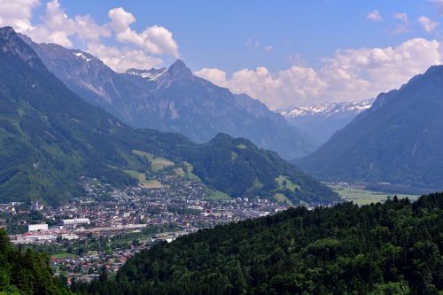 Kraštovaizdis, Perspektyva, Slėnis, Miestas, Kalnai, Gamta, Vorarlbergas, Bludenz, Bürs