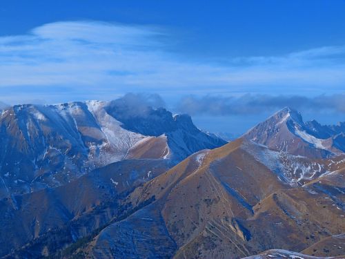 Peizažai, Gamta, Kalnai, Žiema, Alpės, Dévoluy Masyvas, Šviesa Ir Šešėliai, Aukščiausiojo Lygio Susitikimas