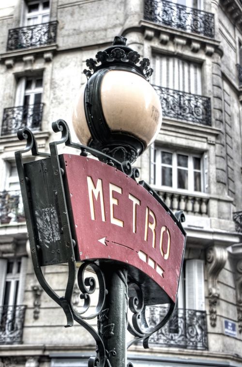 Žibintas, Metro, Nostalgija, Nostalgiškas, Paris, France, Europa, Metro Įėjimas, Kapitalas