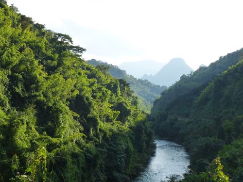 Laosas, Upė, Kraštovaizdis, Kalnai, Gamta, Idiliškas, Asija, Miškai