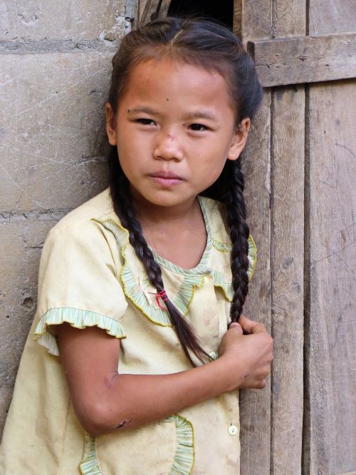 Laosas, Maža Mergaitė, Hmong, Vaikas, Kaimas, Vaikystę