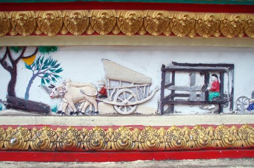 Laosas, Vientiane, Mozaika, Fjeras, Personažai, Istorijos, Šventykla