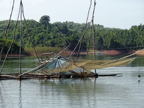 Laosas, Vang Vieng, Ežeras, Žuvininkystė, Užskaitos, Žuvis, Apmąstymai, Tradicinė Žvejyba