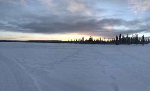 Laplandas, Užšalusis Ežeras, Saulėlydis