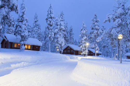 Laplandas, Žiema, Sniegas, Žiemą, Finland, Šaltas, Snieguotas, Sniego Kraštovaizdis, Žiemos Nuotaika, Gamta, Blokinis Namas