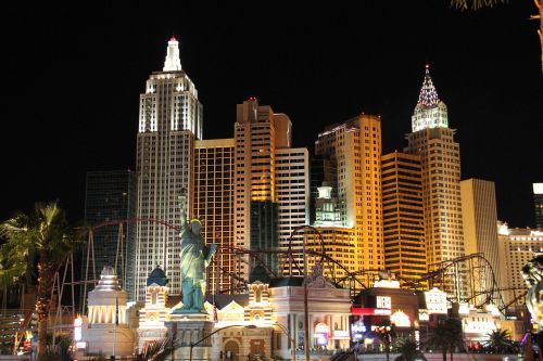 Las Vegasas, Nevada, Naktis, Kazino, Žibintai, Apšviestas, Las Vegas Juostelė, Usa, Viešbutis, Architektūra