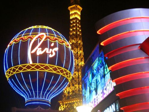 Las Vegasas, Paris, Eifelis, Naktis, Vegas, Kazino, Neonas, Apšvietimas