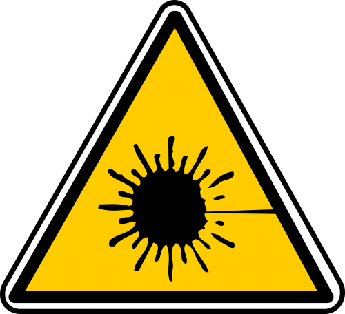 Lazeris, Radiacija, Įspėjimas, Atsargiai, Ženklas, Simbolis, Dėmesio, Budrus, Saugotis, Pavojingas, Kruopštus, Nemokama Vektorinė Grafika