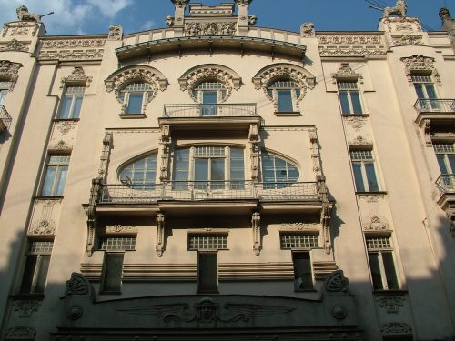Latvia, Riga, Art Nouveau, Pastatas