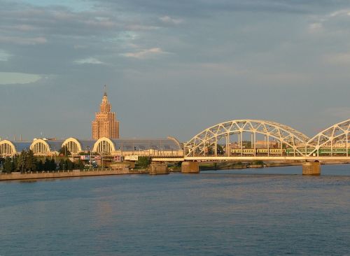 Latvia, Riga, Daugava, Tiltas, Rinkos Salės