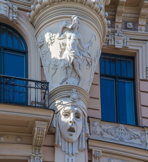 Latvia, Riga, Pastatas, Art Nouveau, Rygos Senamiestis, Senamiestis, Baltijos Valstybės