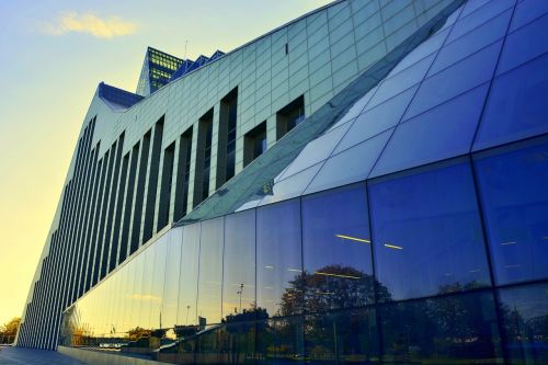 Latvijos Nacionalinė Biblioteka, Apmąstymai, Architektūra, Miesto Panorama, Europa, Šiuolaikiška, Miesto, Riga, Latvia