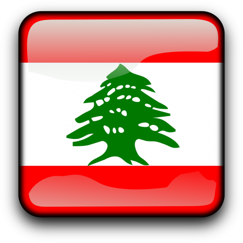 Libanas, Vėliava, Šalis, Tautybė, Kvadratas, Mygtukas, Blizgus, Nemokama Vektorinė Grafika