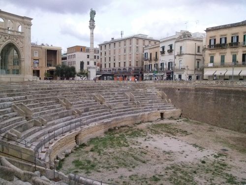Lecce, Puglia, Italia, Senovinis, Architektūra, Amfiteatras