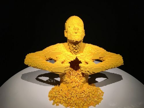 Lego, Geltona, Statula, Žmogus, Atvira Siela, Menas, Montavimas