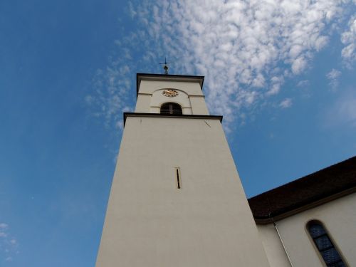 Lenzkirch, Vokietija, Bažnyčia, Bokštas, Mėlynas Dangus