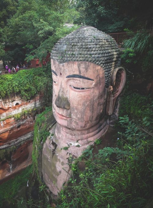 Leshanas Milžinė Buda, Kultūra, Statula, Žmonės, Turistai, Augalai, Lapai, Sichuanas, Kinija, Budizmas, Budistinis