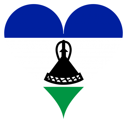 Lesotho, Širdis, Meilė, Vėliava, Širdies Formos