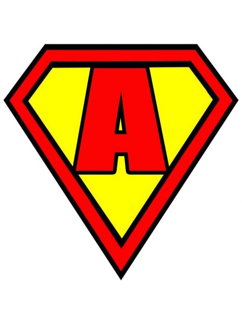 Laiškas, A, Supermenas, Stilius, Raudona, Geltona, Vėliavos, Apdaila, Logotipas