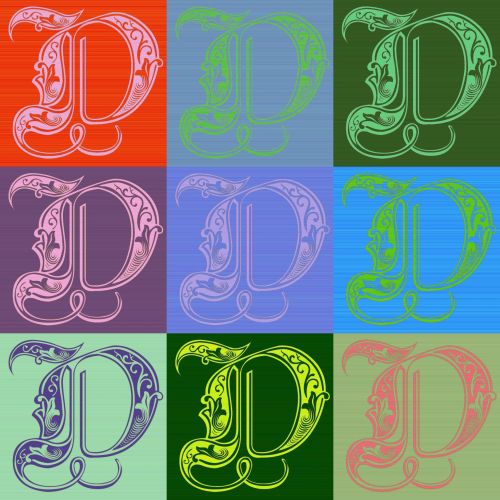 Raidė & Nbsp,  D,  Nustatyti,  Devyni,  Karališkasis,  Raidės,  Warhol,  Stilius,  Deko,  Dekoratyvinis,  Ornamentas,  Laiškas D