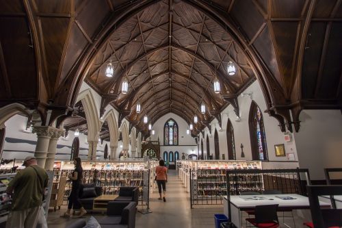 Biblioteka, Bažnyčia, Architektūra, Quebec City, Kanada, Quebec, Miestas